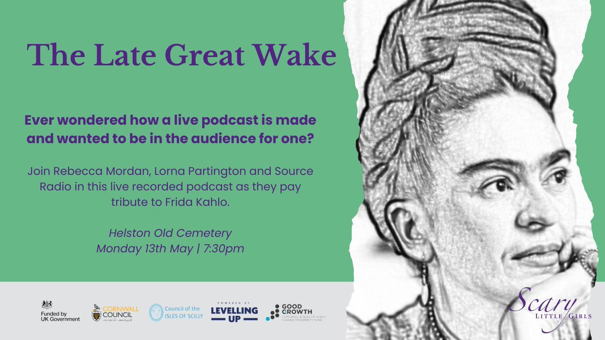 Ever wondered how a live podcast is made and wanted to be in the audience for one? Join @_rebeccamordan, @BooksWithSpine and Source Radio in #Helston in ONE MONTH in this live recorded podcast as they pay tribute to Frida Kahlo! Info here 👉 buff.ly/3wQQubC #Mayven