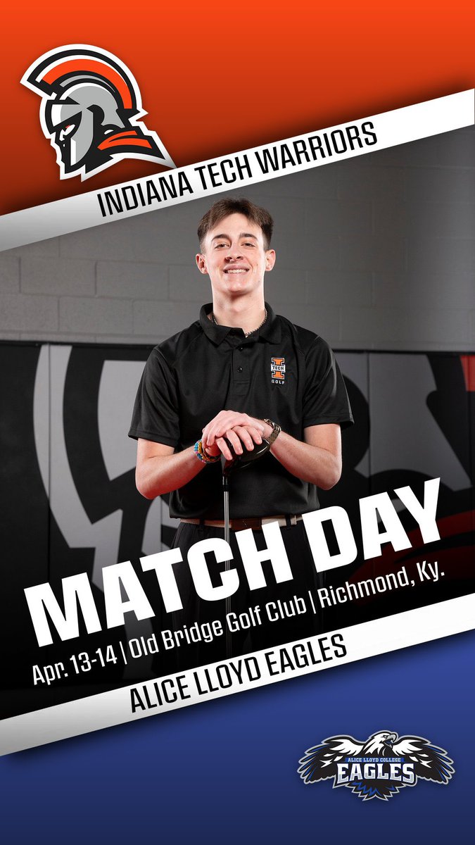 INTechWarriors's tweet photo. It’s MATCH DAY Warriors! The @INTechTennis teams head to Spring Arbor for their last match of the regular season at 1pm, while the  @IN_TECHGOLF teams are back in Kentucky to compete in the Alice Lloyd Invitational #GoWarriors #WinIT https://t.co/uKfMrqaxpP