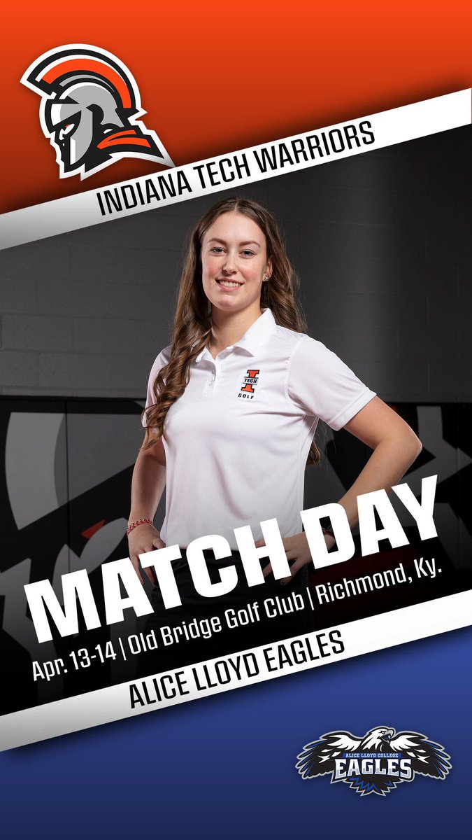 INTechWarriors's tweet photo. It’s MATCH DAY Warriors! The @INTechTennis teams head to Spring Arbor for their last match of the regular season at 1pm, while the  @IN_TECHGOLF teams are back in Kentucky to compete in the Alice Lloyd Invitational #GoWarriors #WinIT https://t.co/uKfMrqaxpP