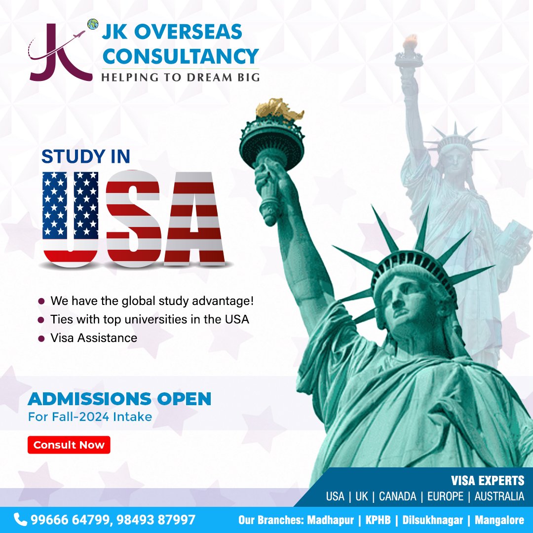 Ready to embark on your academic journey? Swipe up to discover seamless visa assistance and exciting international education opportunities!

#JKOverseasConsultancy #StudyInAbroad #CareerOpportunities #Fall2024Intake #FallIntake #TopUniversities #SettleinAbroad #HighEducation #USA