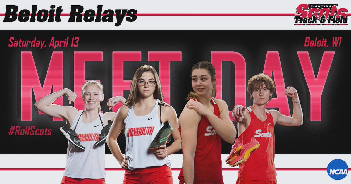 We are headed to Beloit this morning for our 3rd outdoor meet of the season. It’s a beautiful day to compete as a Scot! #RollScots 🔴⚪️👏🏼 📍Beloit, WI 🏟️strong stadium ⏰10a field/11:30 track 📊 milesplit.live/meets/613983