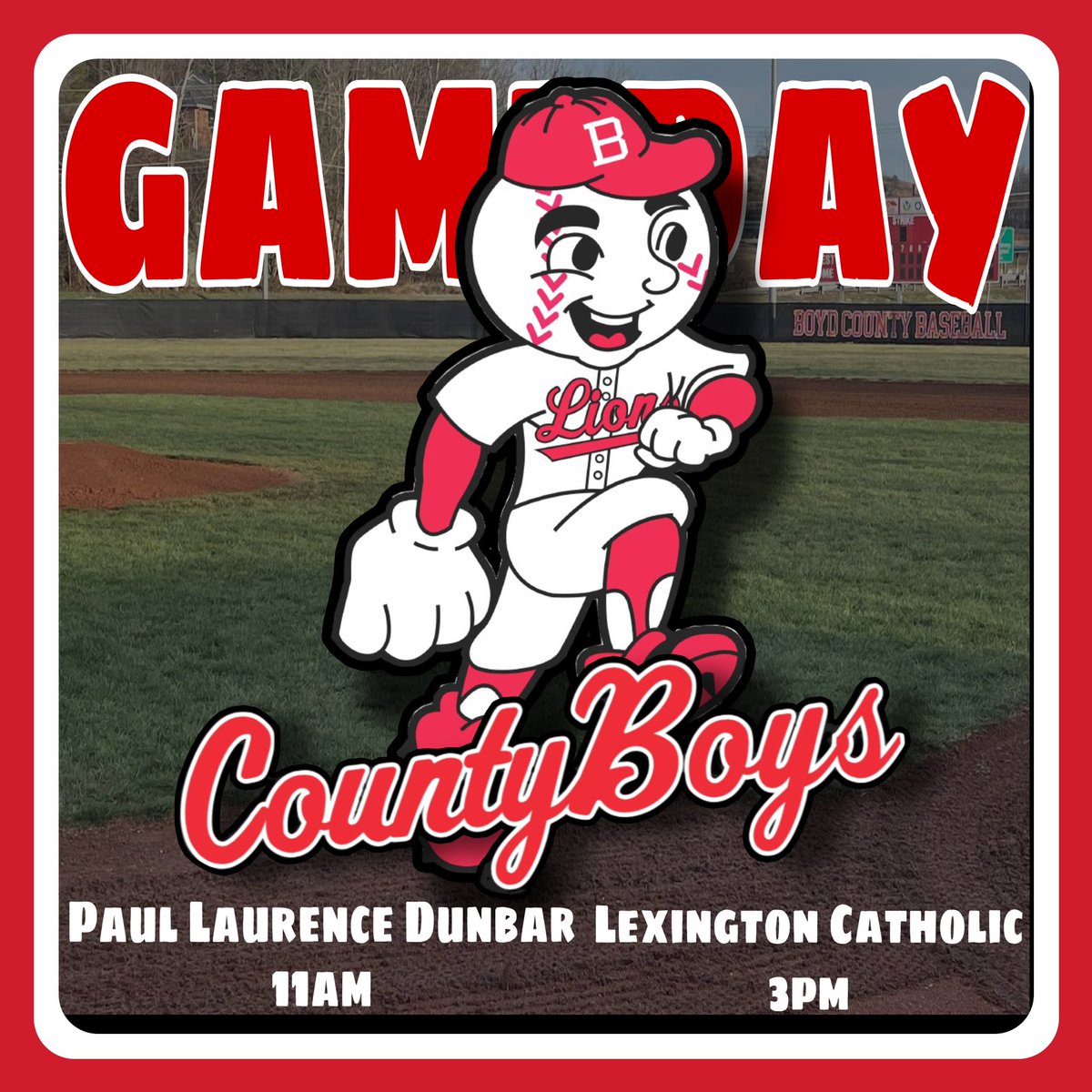The #CountyBoys are finally back in action after a week off from Spring Training, with 2 games in Lexington. They travel to PLD at 11 and then over to Lex Cath at 3.
