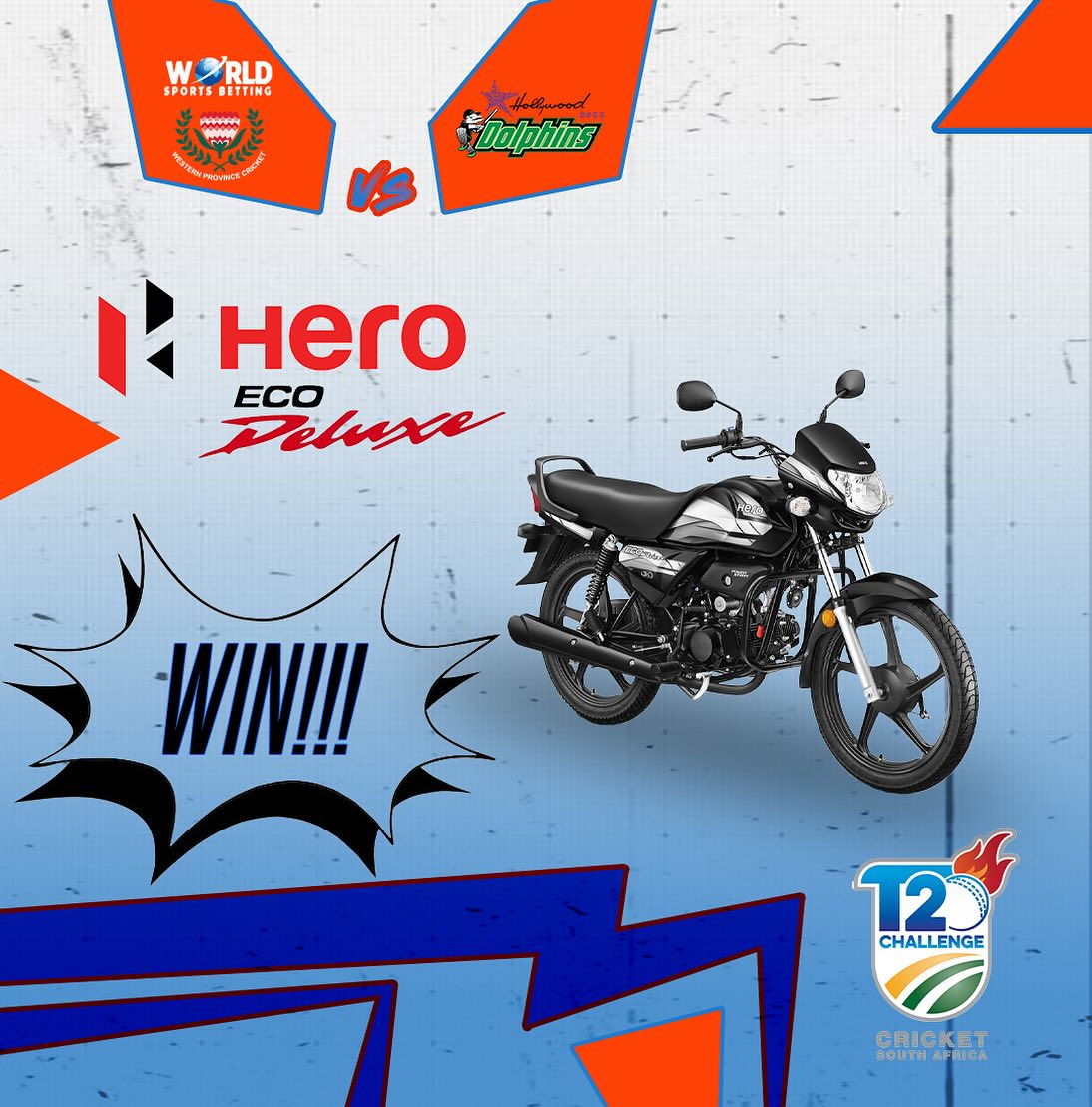Don’t forget you could be the lucky one to win a Hero Eco Deluxe if you attend our home game against the Hollywoodbets Dolphins tomorrow at WSB Newlands. Keep your eyes peeled to our page to see how you can enter and win!!! #boysinblue💙 #WSBWP🧡 #hiekomnding #herosouthafrica