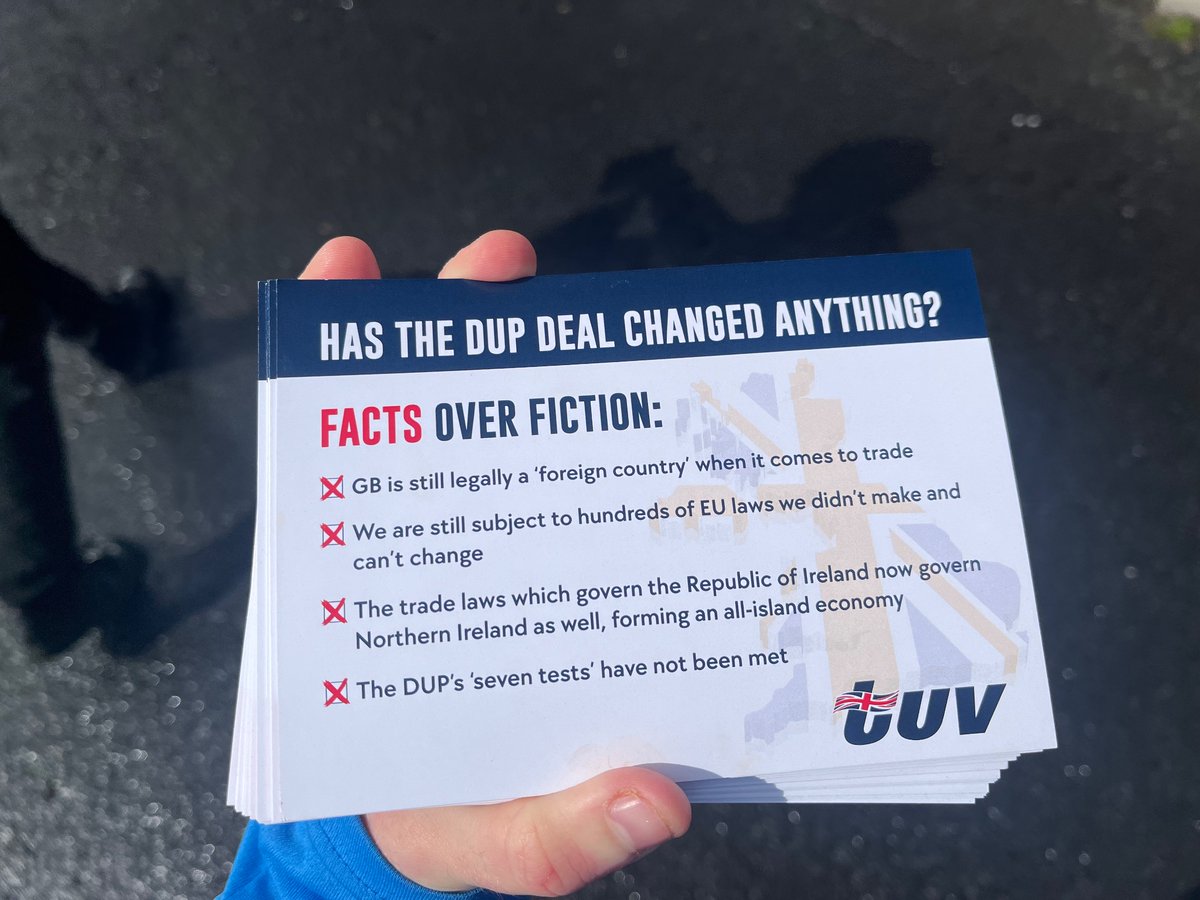Great to be down in Upper Bann taking the TUV message to the Electorate🇬🇧💪

#AntiProtocolCandidate 

#NoSeaBorder

#NoEULaw

@TUVonline