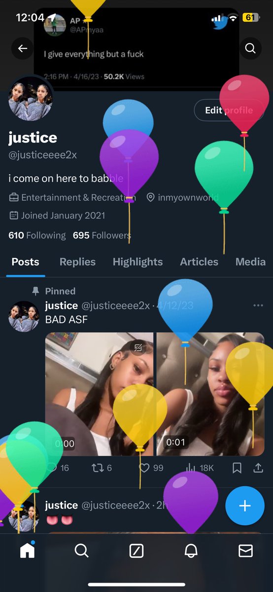 balloons on my page🤗