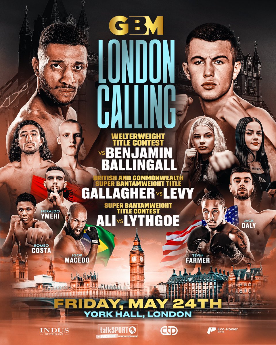 𝑳𝑶𝑵𝑫𝑶𝑵𝑺 𝑪𝑨𝑳𝑳𝑰𝑵𝑮‼️ All British Welterweight Main Event 🇬🇧 🥊 💥 The return of former IBF World Champion Tevin Farmer🇺🇸 & Brazilian Heavyweight Monster Igor Macedo 🇧🇷 Female British & Commonwealth titles on the line🏅 More titles landing🔜 #GBMSports #boxingnews