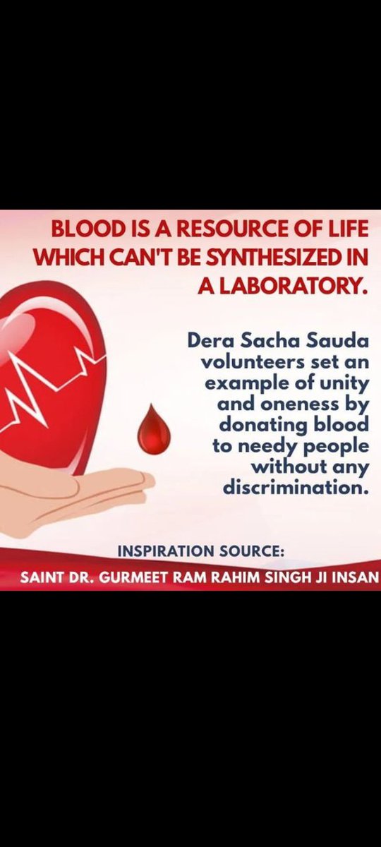 The followers of DeraSachaSauda are also nicknamed #TrueBloodPump by Saint Ram Rahim Ji 🙏as they are completely committed to this noble act of blood donation. #RealLifeHero #BeALifeSaver
#GiftOfLife #DonateBloodSaveLives