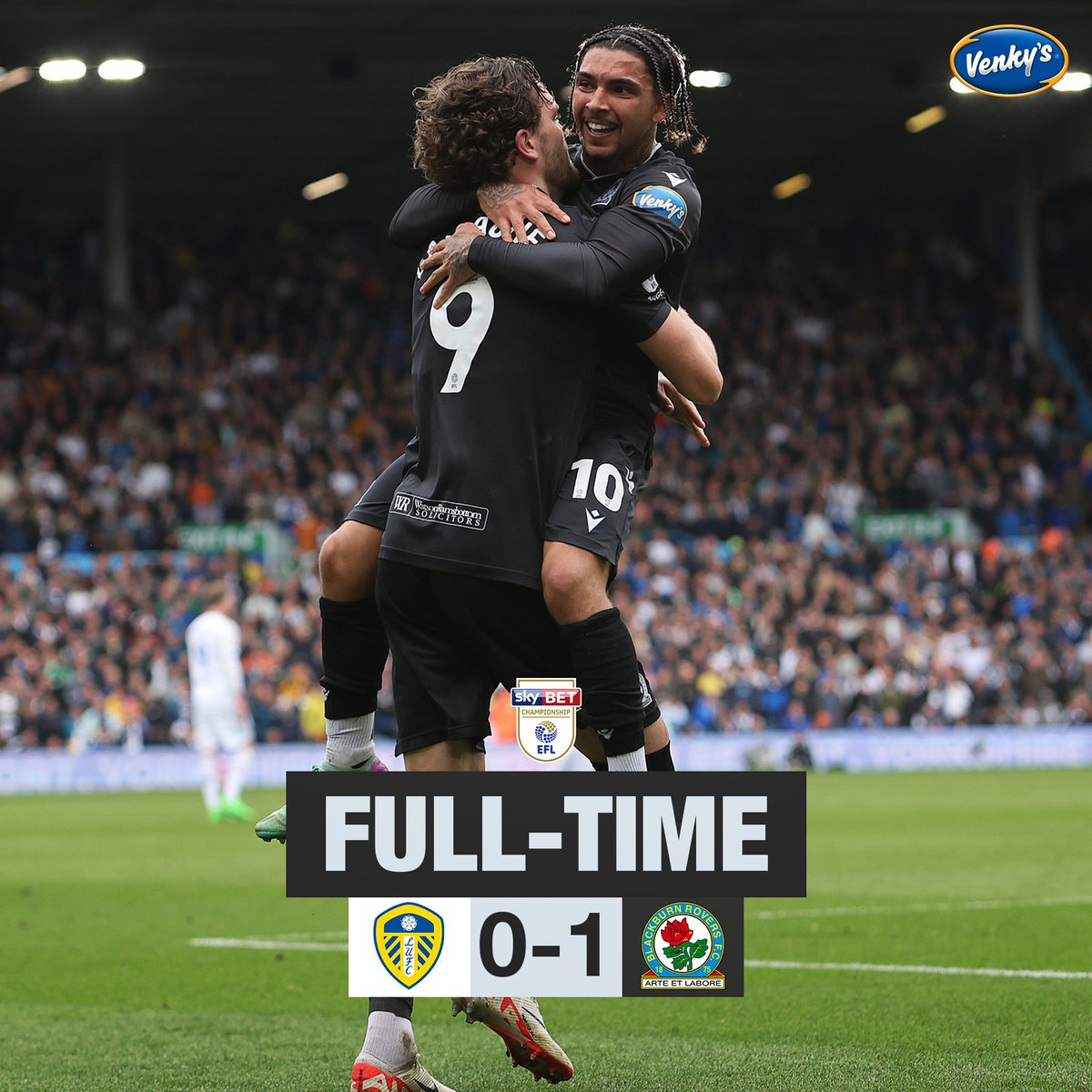 ⏱️ Full-time: ⚪️ #LUFC 0-1 #Rovers 🌹 A MASSIVE WIN!!! #LEEvROV 🔵⚪️