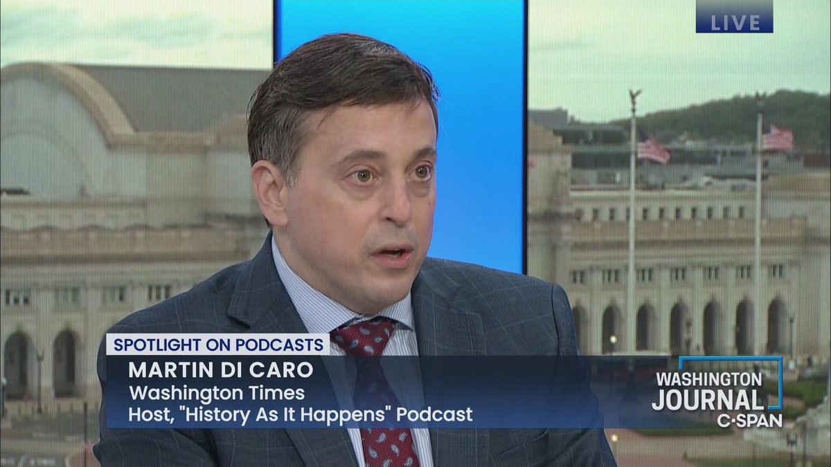 Next — we invite Washington Times's @MartinDiCaro to discuss his podcast 'History as it Happens' and political news of the day. Tune in here: tinyurl.com/5n8rpbjd