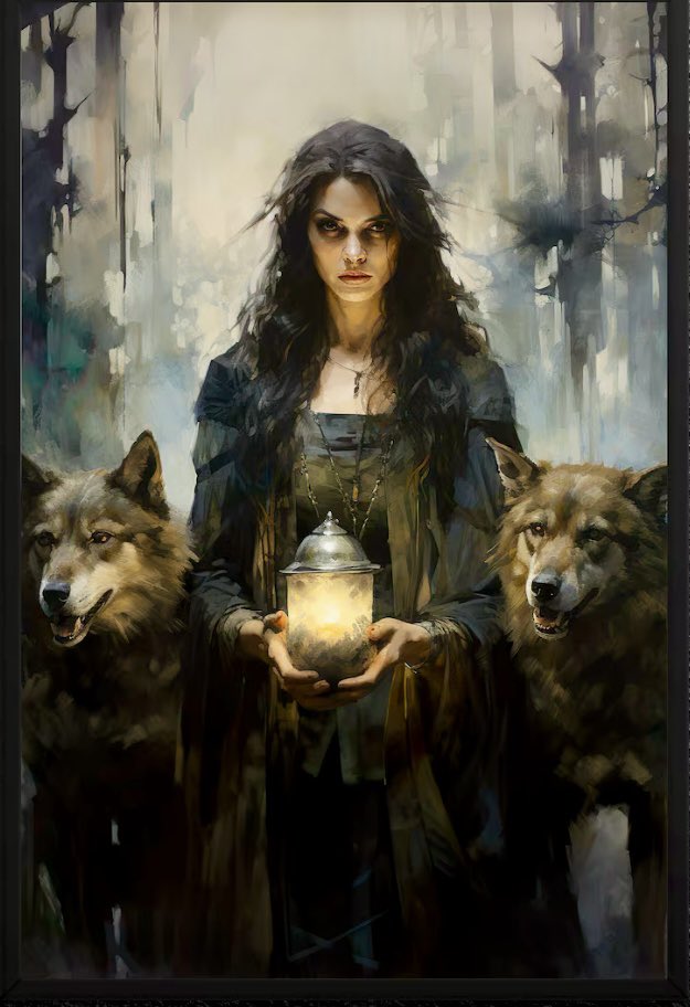 ScorpioLisaM's tweet photo. #GoddessHecate art by MidnightMythos, on Etsy. #Hecate #Goddess #HailHecate #Wolves #spiritanimals #thelightbringer #GuardianOfTheCrossRoads #WomensArt #WomenEmpowerment https://t.co/UX6uBLh7hE
