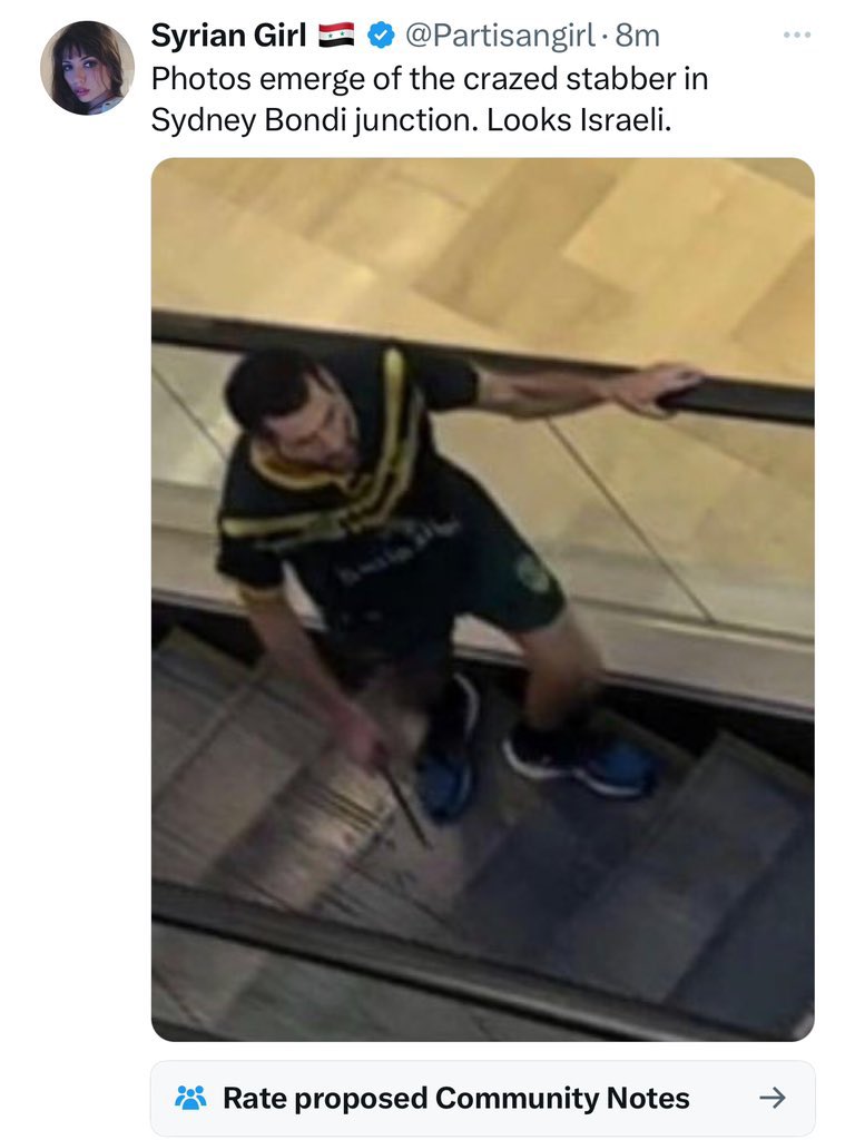 EllaTravelsLove's tweet photo. Syrian Girl lies and says that the perpetrator of the attack in Sydney looks Israeli.

2 things to note:
1. Israelis have no history of committing terror attacks around the world, while Maram is very familiar with those who do.

2. "Looks Israeli", I thought you said we look like white colonizers. Glad to know you also admit that Israelis are Middle Eastern and indigenous to their land.

#TheWestisNext
#SydneyAttack 
#Sydney
#AustraliaImmigration