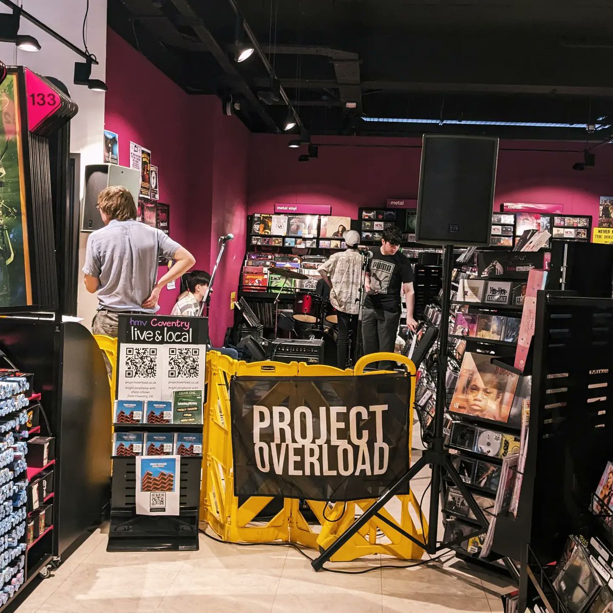 Time to get down to our store on Smithford Way to catch #ProjectOverload @reassuringsound perform live at 3pm 🎶🎸🎤
Entry is FREE!! 
#hmvLiveandLocal #coventrymusic #livemusiccoventry #supportlocalartists