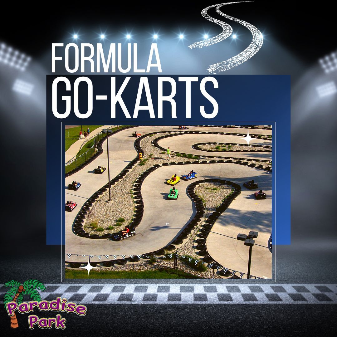 🌟 Get ready for an epic weekend at Paradise Park! 🌟

🏁 Outdoor attractions are now OPEN! Race your friends on the go-kart track, soar to new heights on the euro bungy dome, and experience the thrill of our 100 ft. fun slide!