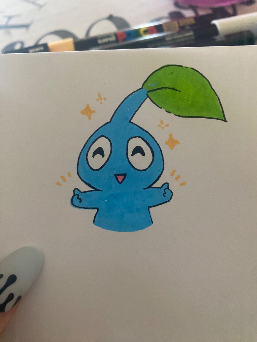 TamaBel6's tweet photo. Blue pikmin believes in you ~✨ https://t.co/QgYjM8itAj