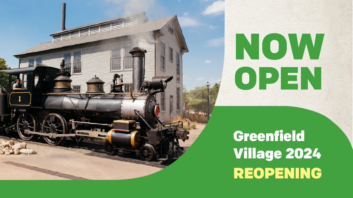 All aboard! Today marks the long-awaited public reopening of Greenfield Village for its 2024 season. For those joining us this weekend, share your must-sees in the comments. 🚂