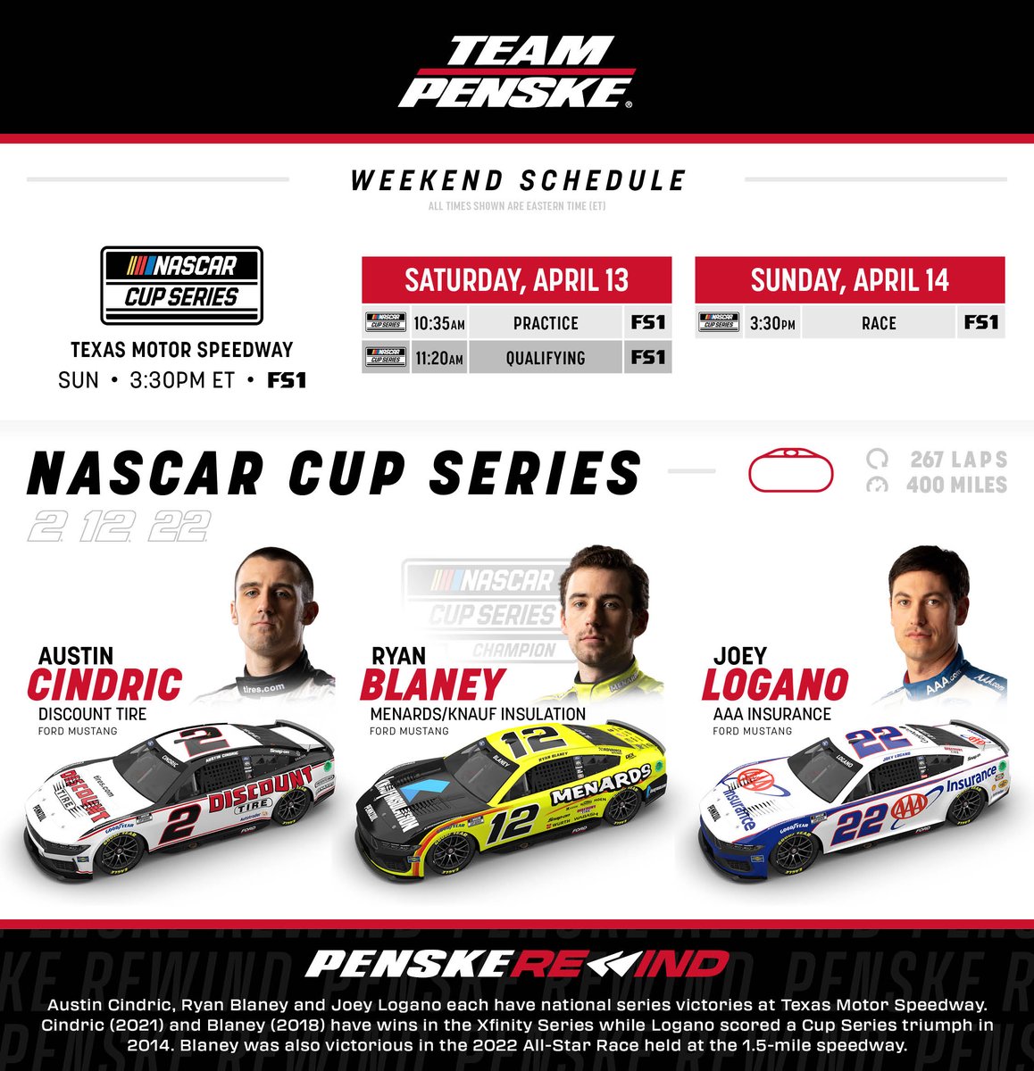 #TeamPenske is ready to two-step their way to a Cup Series win at @TXMotorSpeedway this weekend! Drop a 🤠 in the comments below to wish them good luck 👇 #OdysseyBattery | #NASCAR | @Team_Penske