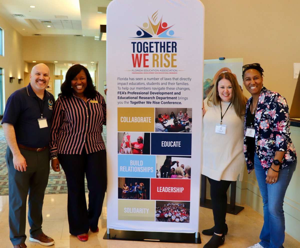 Exciting news! The 'Together We Rise' conference has begun! 🤝 Empowering our profession and elevating our public schools because, TOGETHER, WE RISE! Let's show them WE know what's best for our public schools and profession. #FEATogether