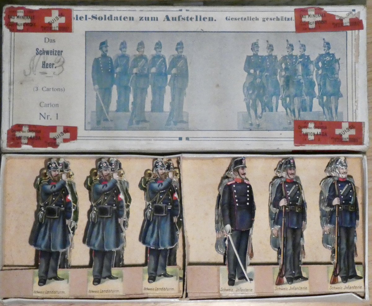 PabloGr13346576's tweet image. 🇨🇭🇨🇭🇨🇭Swiss Army paper soldiers

"New" set of Swiss Army 8.5 cm paper soldiers from Fridrich des Grossen - Luxus Papierfabrik (Berlin, Germany).It was produced c.1900. 

soldatini.eu/2024/04/swiss-…

#eusoldatini, #LuxusPapierfabrik, #Papersoldiers, #Schützen, #SwissArmy #Landsturm