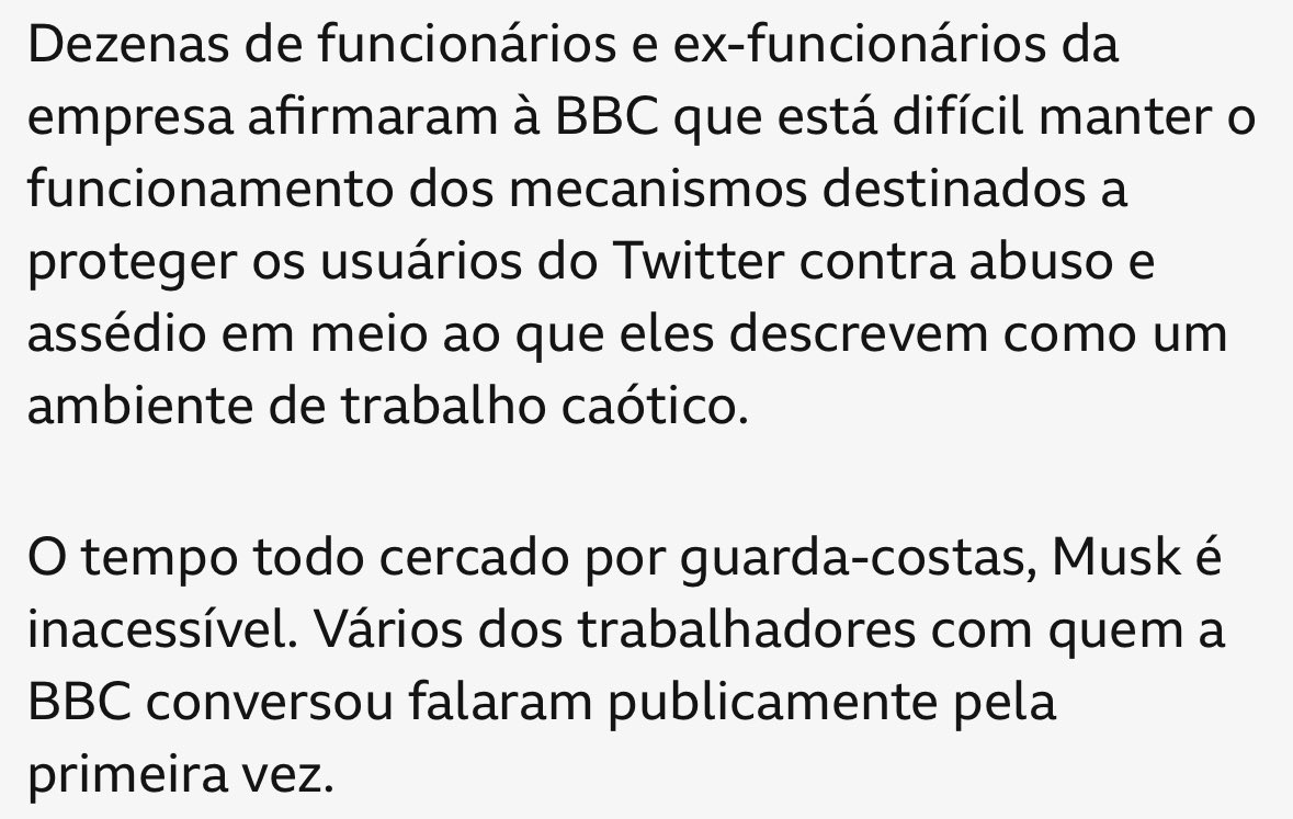 Investigação da BBC mostra que Elon Musk deixa correr solto no Twitter operações feitas por governos verdadeiramente autoritários com objetivo de restringir a liberdade de expressão de seus cidadãos. Musk lucra com a restrição da liberdade de expressão feita por governos amigos.