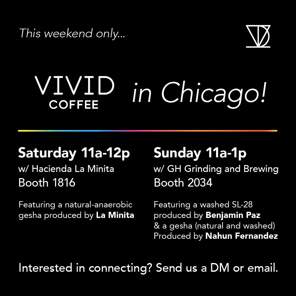 vividcoffee's tweet photo. Vivid in Chicago #sca2024 where to find us today and tomorrow https://t.co/mACJzftiv5