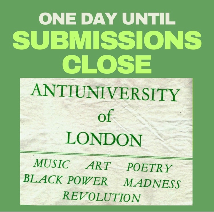 Submit your event to participate in education as direct action for this miniature antiuninow festival.antiuniversity.org/?fbclid=PAAabV…