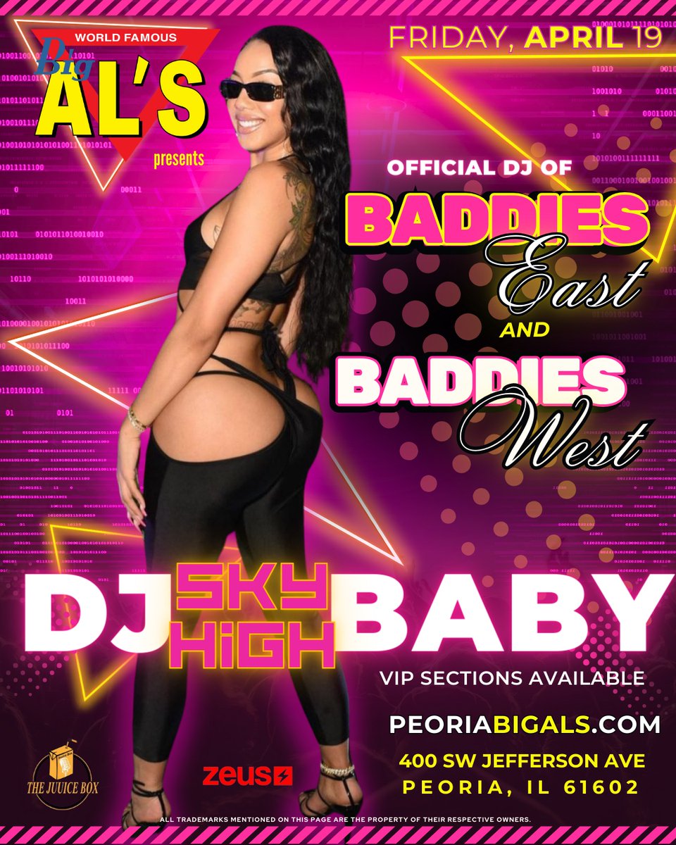 Get ready to party with one of the baddest female DJ's to ever do it! DJ SKY HIGH BABY is coming to Big Al's Speakeasy on April 19th! Book your VIP booth now for an unforgettable night 🎧🔥 #DJSkyHighBaby #BigAlsSpeakeasy #VIPBooths #PartyTime #Baddies #BaddiesEast #BaddiesWes...