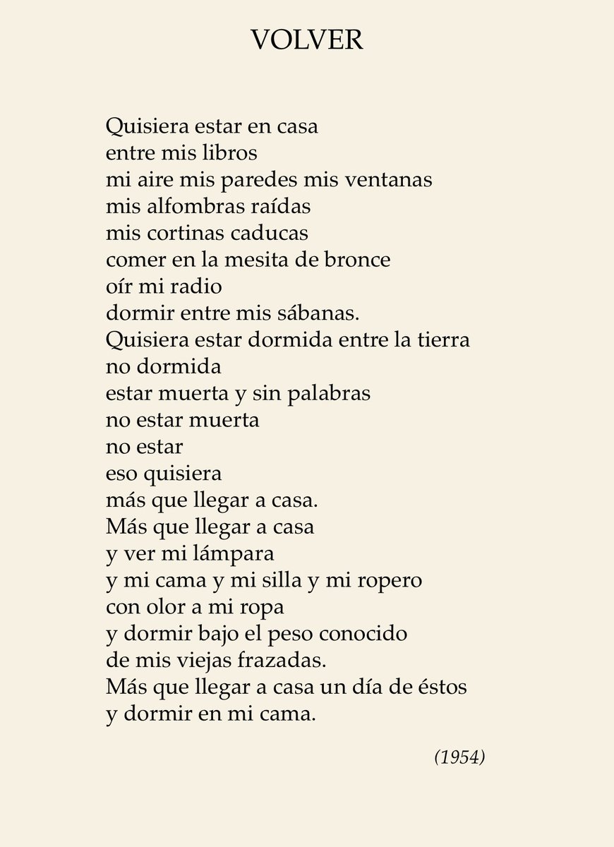 poemasladc's tweet photo. «Volver», de  Idea Vilariño. https://t.co/8gsJAa9qj9