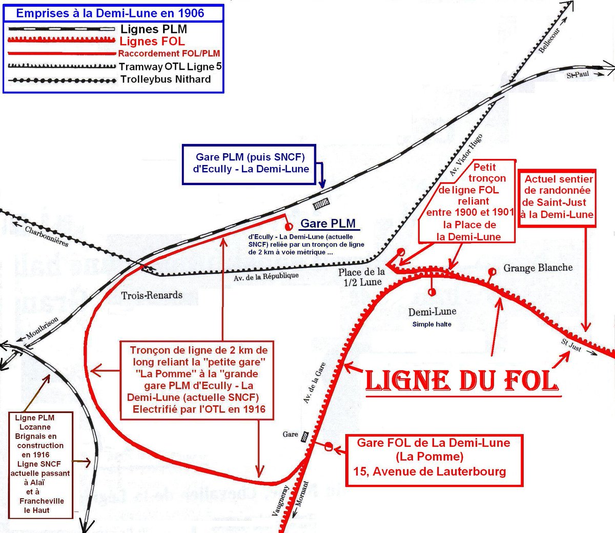 florian_bonet's tweet photo. Je découvre le détail des infrastructures ferroviaires qui existaient dans le centre de #Tassin, à l'époque du #FourvièreOuestLyonnais. Seules les voies ferrées du réseau national, devenues le #TTOL, ont été sauvegardées. Depuis 1954, la 🚗 a tout envahi. https://t.co/BPzFZLFARS