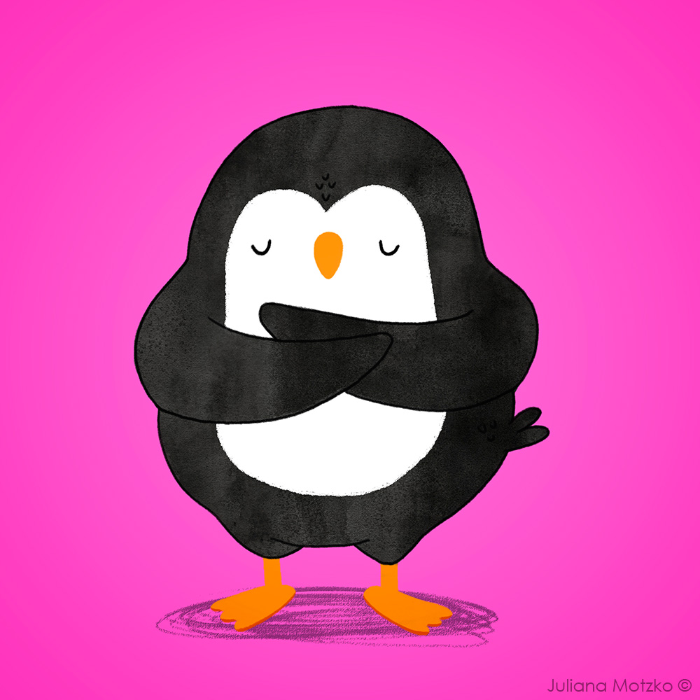 A warm hug for you. #ThePenguinsFamily #penguin #warmhug #cute #PenguinsLife #life #cartoon #dailylife #illustrator #ilustracao #kidlitart #kidlitartist #插图师 #企鹅 #插画 #JulianaMotzko