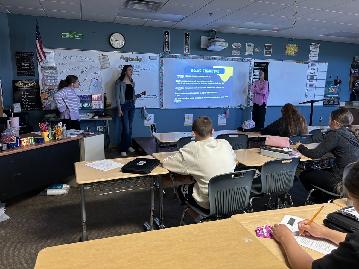 Elkhorn South High School students in the Intro to Education program, came to EVV to teach Speech and Drama students about Debate yesterday! #WhatWeDoAtValleyView #EPSAchieves