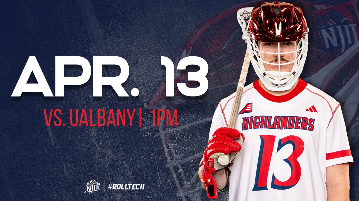 GAMEDAY‼️ 🎯 Albany ⌚️ 1 PM 📍Newark, NJ 🏟️ Lubetkin Field at Mal Simon Stadium 🔗 NJITHighlanders.com 📺 ESPN+ #RollTech I #AEMLAX I #OGT