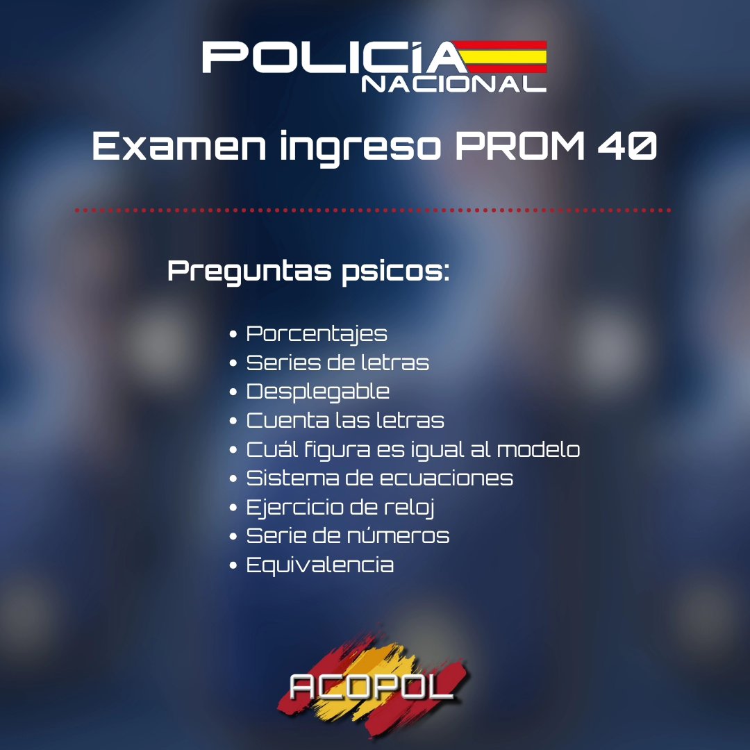 acopolacademia's tweet photo. 👮‍♀️👮‍♂️ RESUMEN EXAMEN INGRESO PROM. 40 DE ESCALA BÁSICA

1️⃣ Test de personalidad
2️⃣ Biodata
3️⃣ Psicotécnicos

⚠️ Desde Acopol queremos además transmitir el agradecimiento por el buen trato y la corrección recibida durante el proceso

(Sigue hilo 🧵) https://t.co/EDR2dfKmjt
