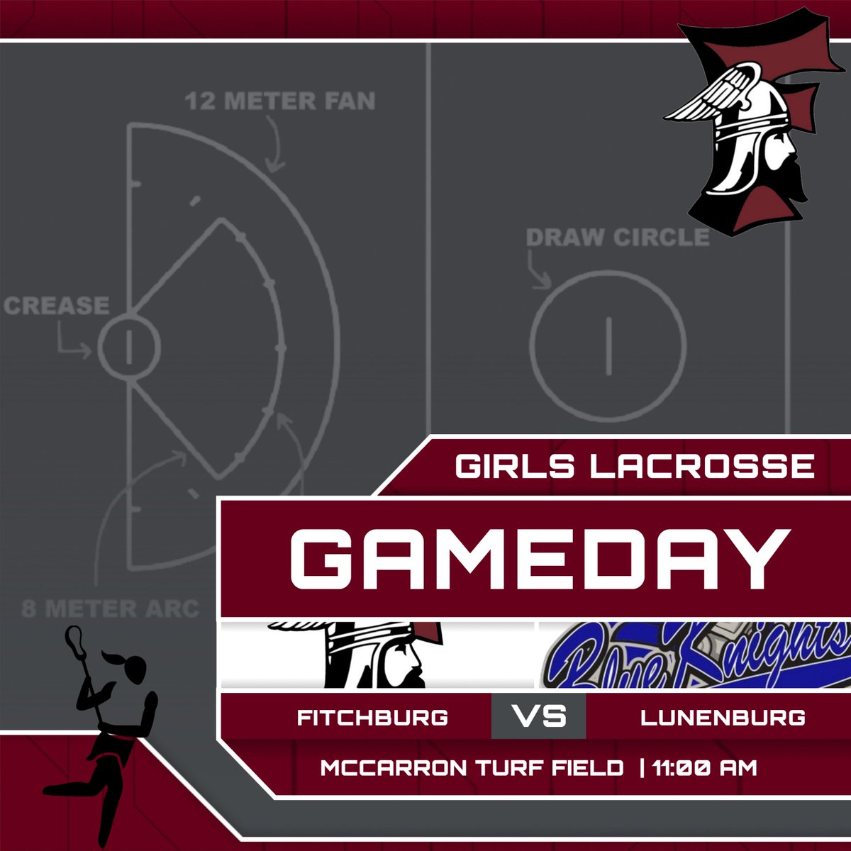 Grab your sticks, load the bus, and its a GAME DAY for The Red & Gray of Girls Lacrosse. 11:00AM First Draw against regional rival Lunenburg. See you there! #AllHailtoTheRedandGray