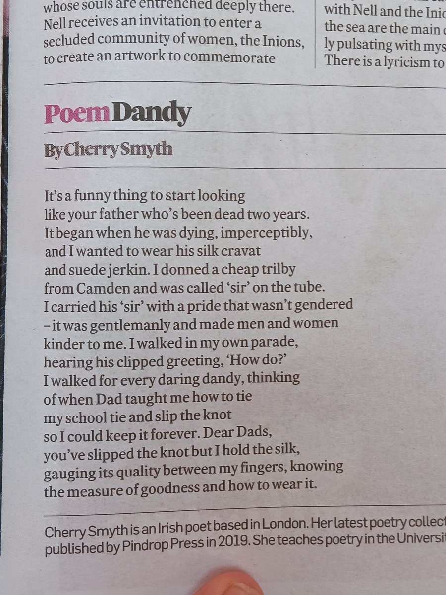 Absolutely entranced by @CherrySmyth's poem in the Irish Times today!