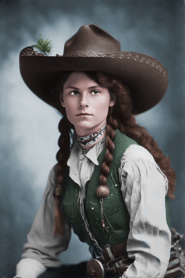 Turn of the Century Cowgirl, colorized by Western author and illustrator Lorin Morgan-Richards. Feel free to share with credit, do not use otherwise without permission © Lorin Morgan-Richards

#lorinmorganrichards #Oldwest #wildwest #historycolorized #historyincolor #cowgirl