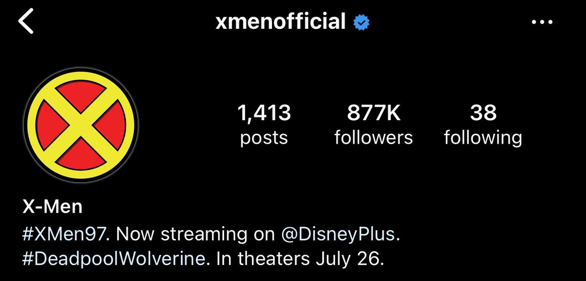 Marvel/Disney have rebranded the official X-Men Instagram account that 20th Century Fox used for all their X-Men movies

It has changed from “xmenmovies”
to “xmenofficial”