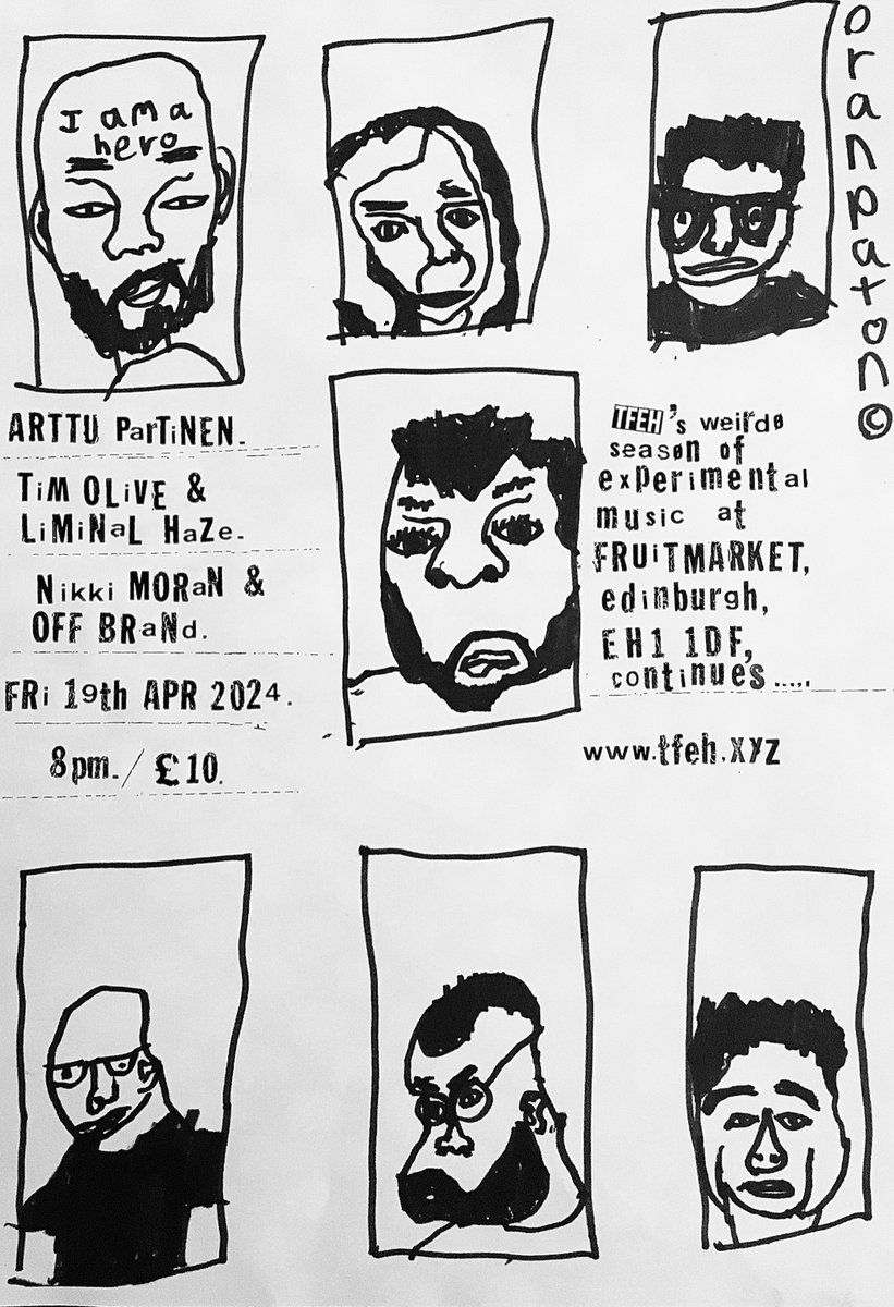SIX DAYS & COUNTING ‘TIL YR NEXT DOSE O’ TFEH… ticketsource.co.uk/whats-on/edinb… #Edinburgh #ExperimentalMusic #Noise #Avant #FreeImprov #Weirdo #ArtAgainstTedium #EssentialWonk