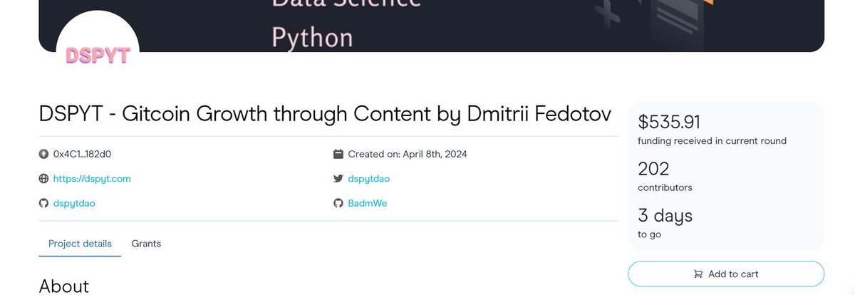 DmitriFedotov's tweet image. Received $535.91 in current Gitcoin Retro round. 202 contributors so far! 3 days left to show some love and support. Thank you!  
⏬
explorer-v1.gitcoin.co/#/round/42161/…

@GitcoinCitizens
@gitcoin
@gitcoinpassport
#Gitcoin #OpenSource #SupportDevelopers