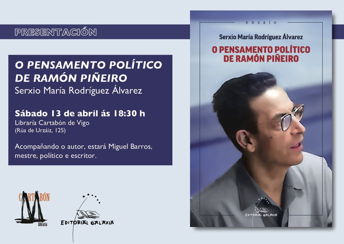 Menos de tres horas para a presentación do libro “O pensamento político de Ramón Piñeiro”👇🏻