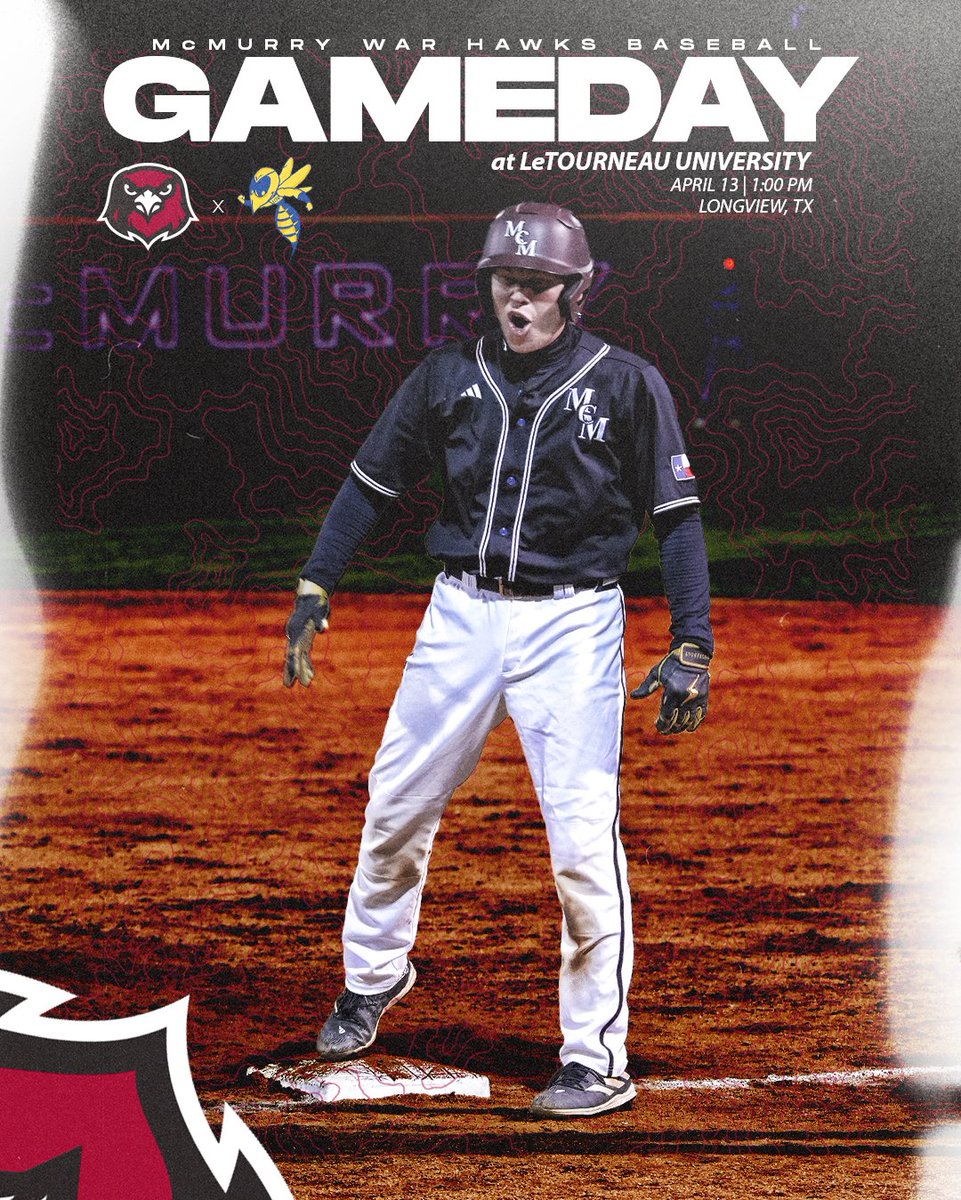 Tune in today to watch the @McMurryBaseball team compete in game two and three in their series with LeTourneau!🦅⚾️ 🎥:letuathletics.com/watch/?Live=66…