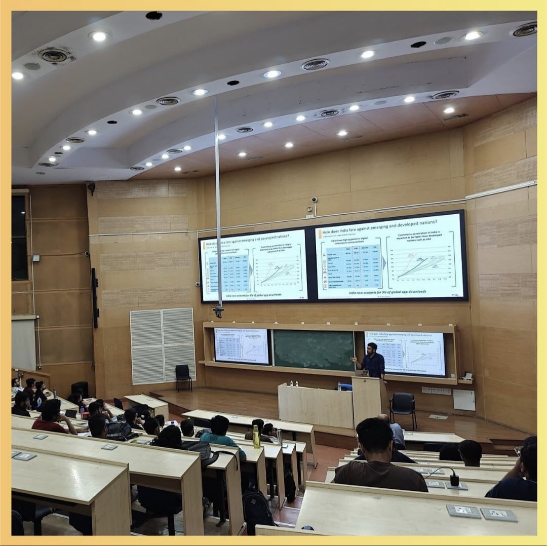 Last week, @Pai_dPiper, Partner at 3one4 Capital, delivered a guest lecture at @iitbombay on the Indian startup ecosystem and emerging opportunities from a VC perspective.