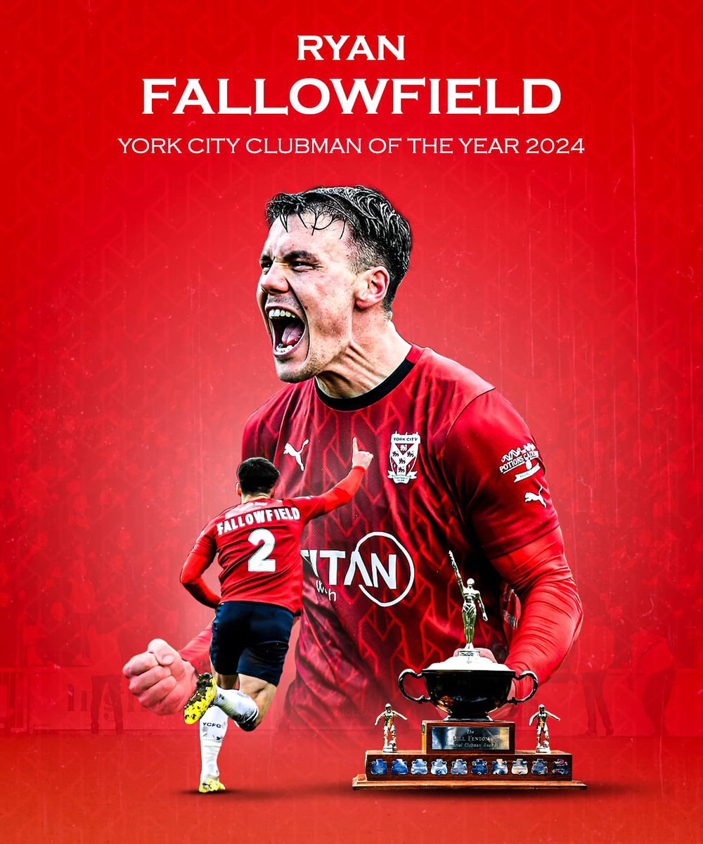 🏆 Your 2023/24 Clubman of the Year - Ryan Fallowfield!

#YCFC 🔴🔵 | 📲🤝 @BristolStMotors