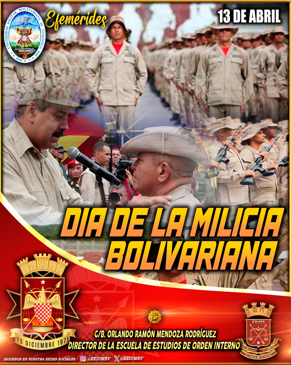 Hoy, la Milicia Nacional Bolivariana de Venezuela, arriba a sus 15 años en defensa de la Nación. Una fecha que permite honrar a los hombres y mujeres combatientes del país. @umbv_fanb @cepttlumbv @gnbolivariana @miliciafanb #Todo11TieneSu13