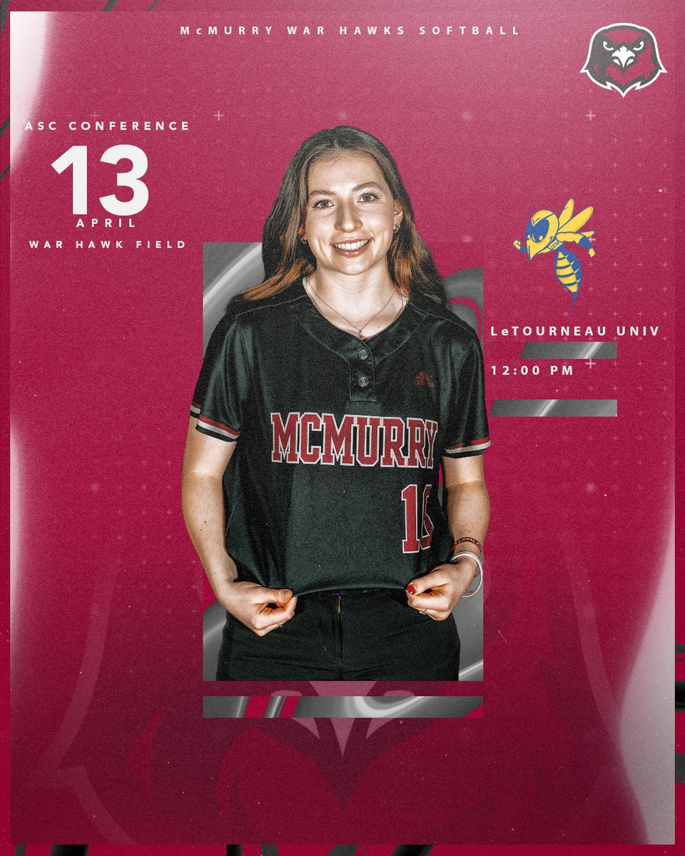 Be sure to Make it out to Edwards field this evening to support the @McMSoftballteam team! The War Hawks take on Letourneau in a game three of their series! 🦅🥎 🎥: mcmurrysports.com/sports/2019/8/… Live Stats: mcmurrysports.com/sidearmstats/s…