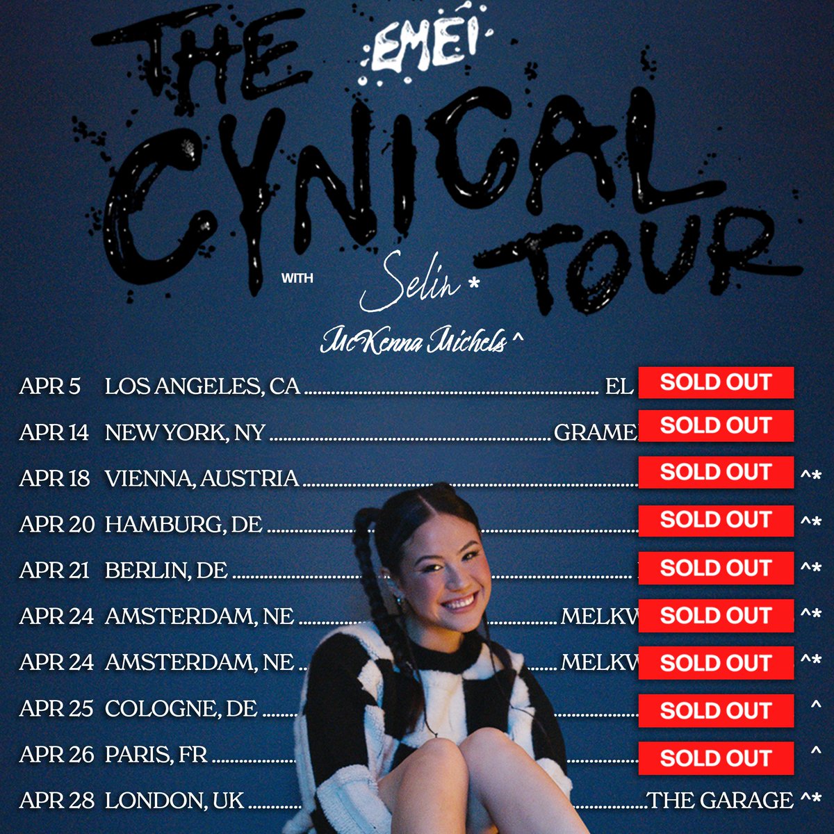 Surprise! So excited to announce I'll be joining the INCREDIBLE Emei on her THE CYNICAL  EU/UK TOUR starting NEXT WEEK 🤯

I can't wait to see so many of you again SO SOON!!!

#EMEI #Music #Musician #Singer #Songwriter #Tour #TheCynicalTour #UK #EU #LiveMusic