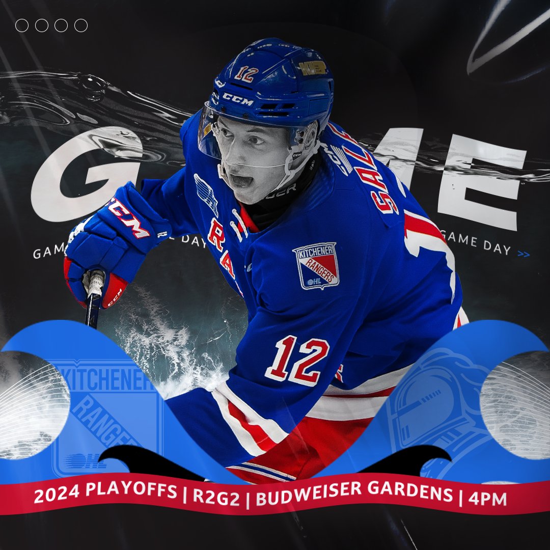 GAME TWO! #OHLRangers 🆚 @LondonKnights 🕓 4:00 pm 📍 Budweiser Gardens 📰 bit.ly/3UgYyeY 📺 Rogers TV Channel 20 💻 OHL Live on CHL TV 📻 570 AM #TitleWave | #RTown