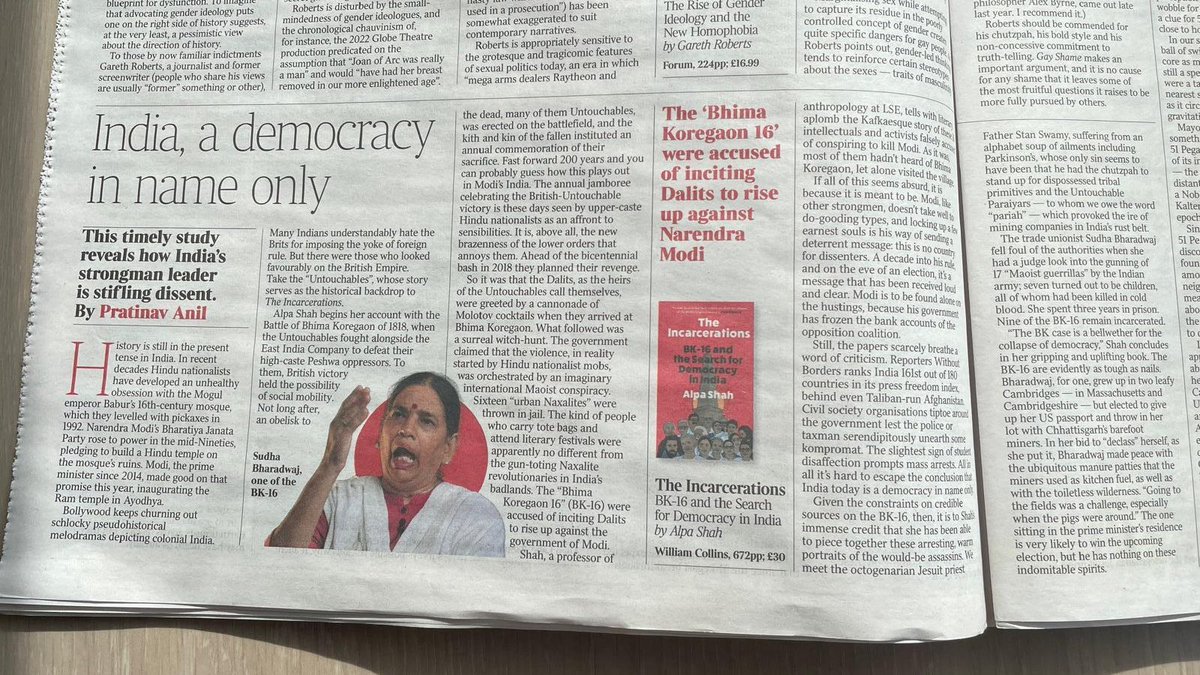 'India, a democracy in name only' @thetimes @TheTimesBooks @pratinavanil reviews my book #TheIncarcerations: 'a gripping and uplifting book' The Times & Pratinav Anil thank you for drawing attention to this story ahead of the Indian general elections 👇 thetimes.co.uk/article/2e3951…