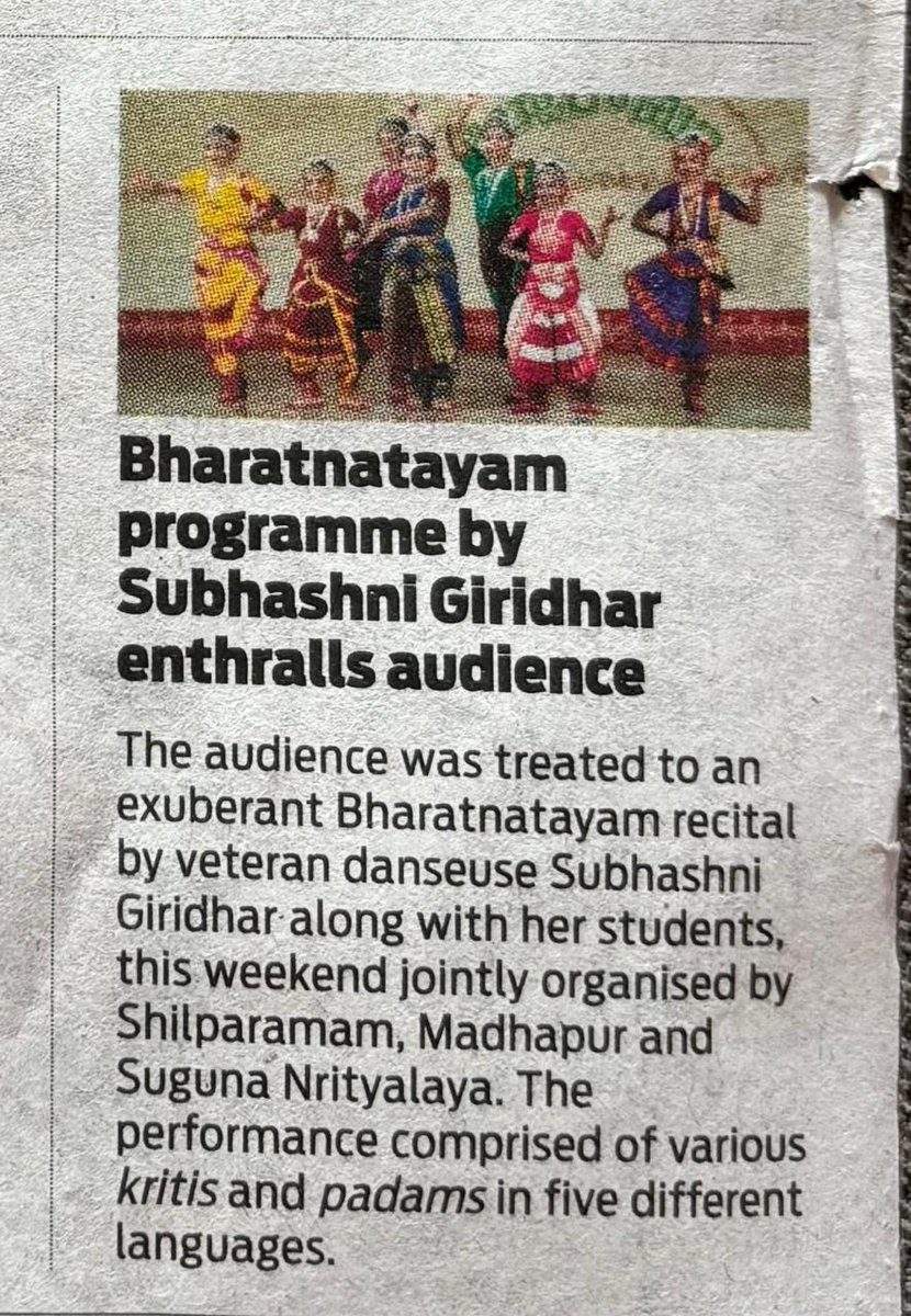 subhagiri27's tweet image. #Review  of my #Bharatanatyam program at #Shilparamam, #Madhapur #Hyderabad  fridaywall.com/subhashni-giri…