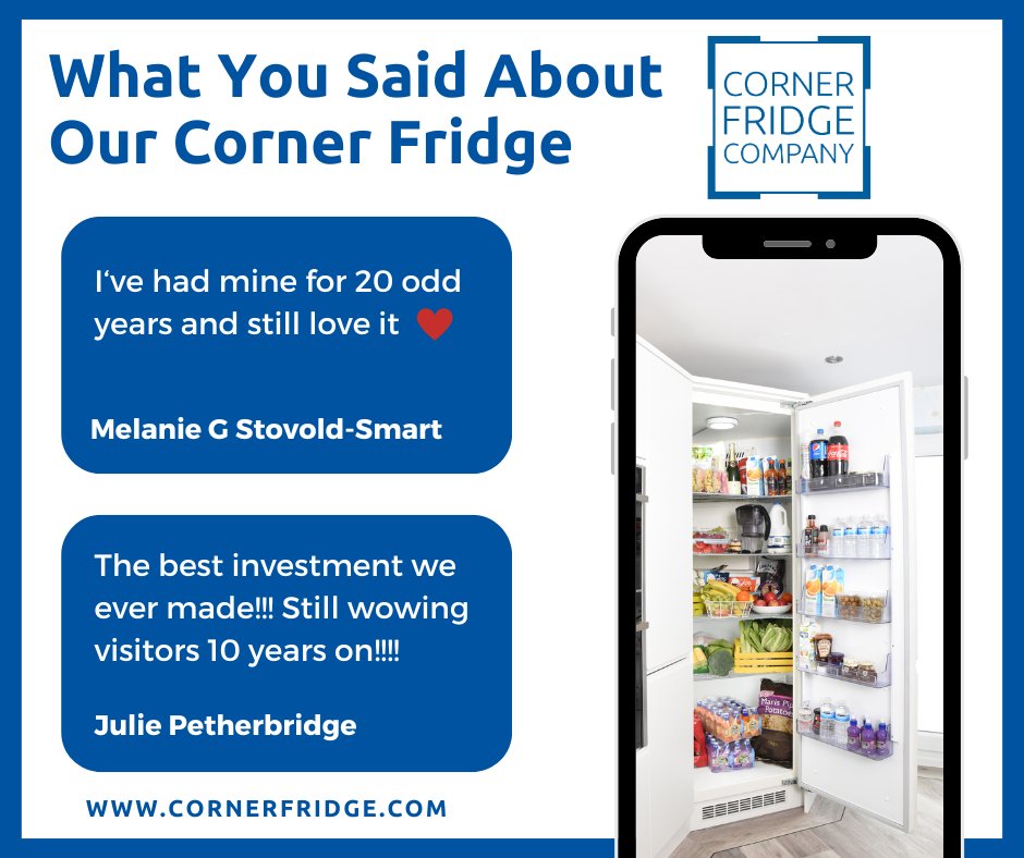 🙏 Thank you for your feedback. When our customers are happy, we're happy 😃 If you'd like to be a happy Corner Fridge owner too then download our brochure, visit cornerfridge.com