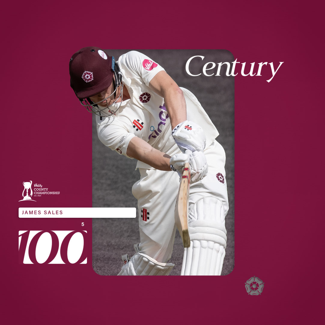 James Sales. 💯

A maiden first-class century for James Sales coming off 169 balls. 🙌

Class.